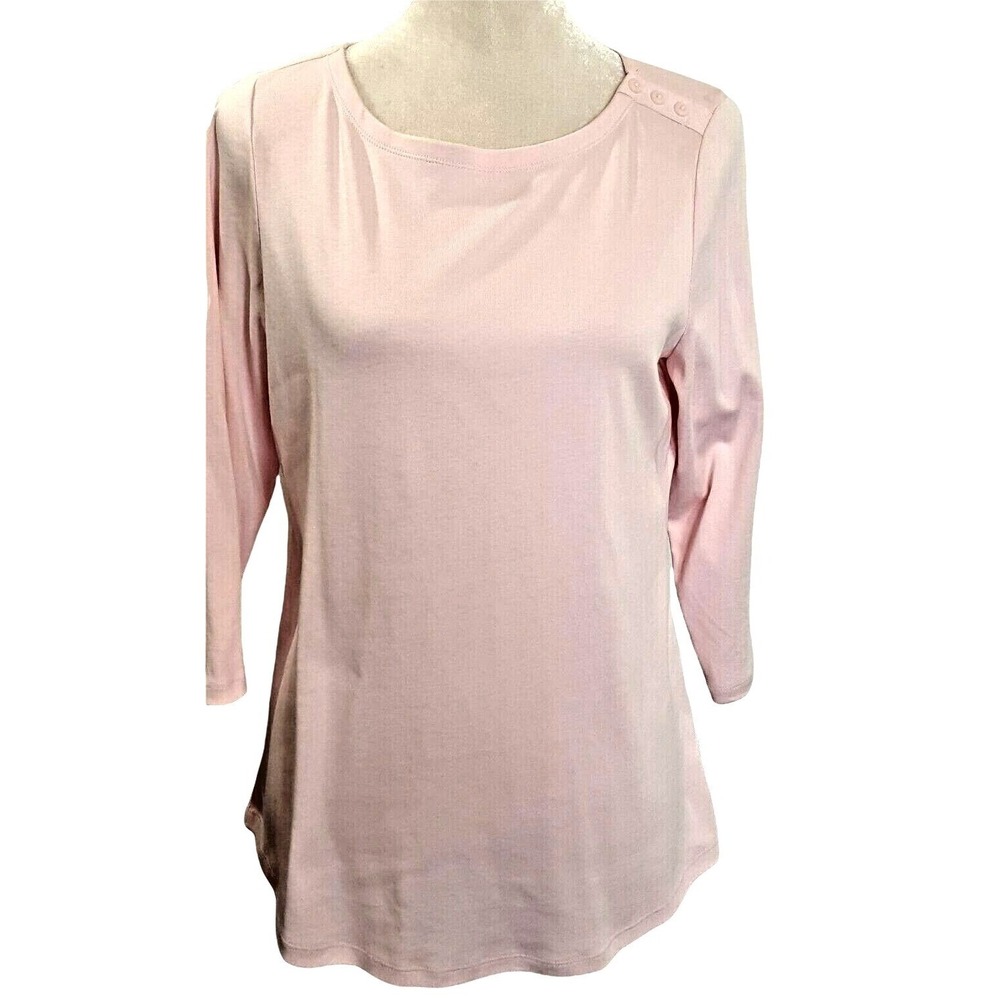 Charter Club Womens Top Plus Size OX Pullover Casual Top Pale Pink 3/4